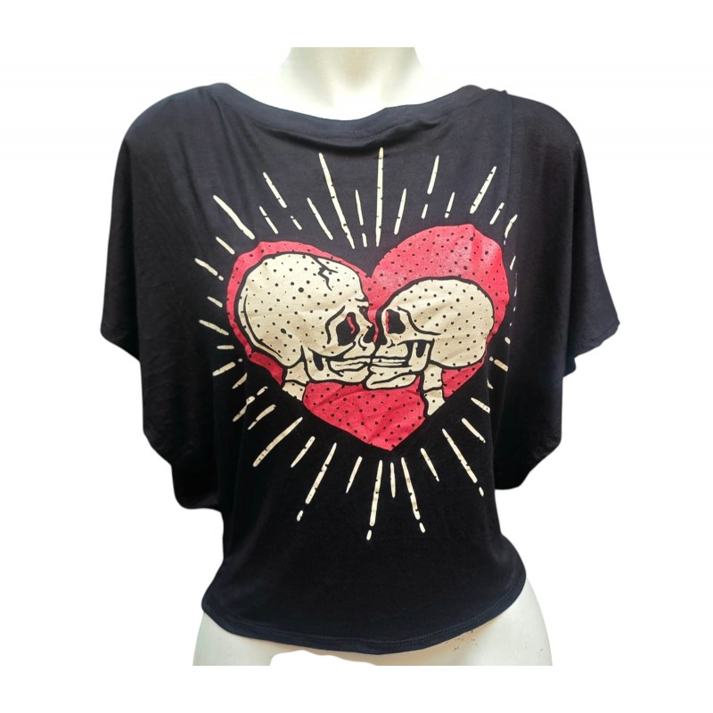 Blusa Azúcar Esqueletos Kiss Corazon