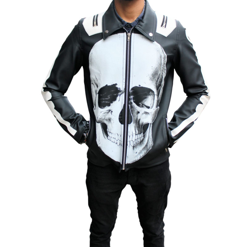 Chamarra Biker Grueso Hombre Calavera